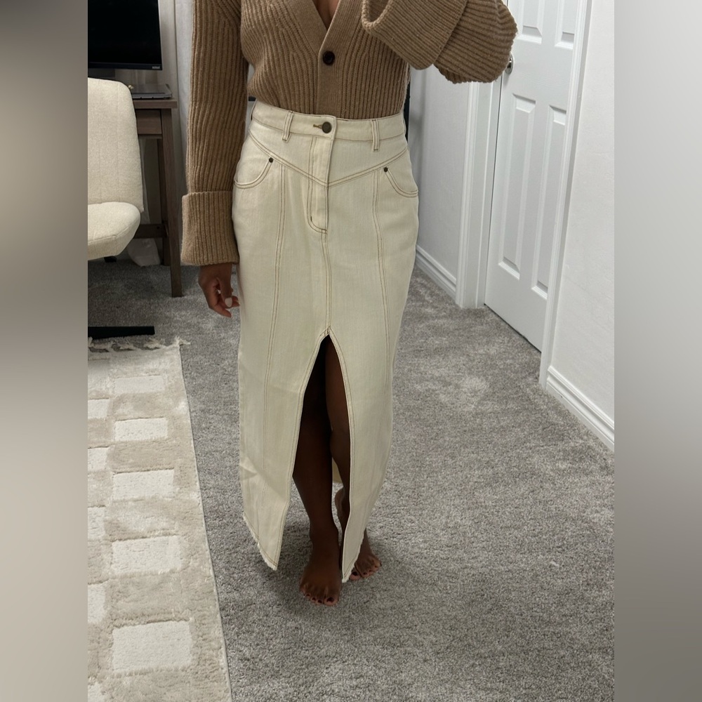 KIVARI Denim Maxi Skirt